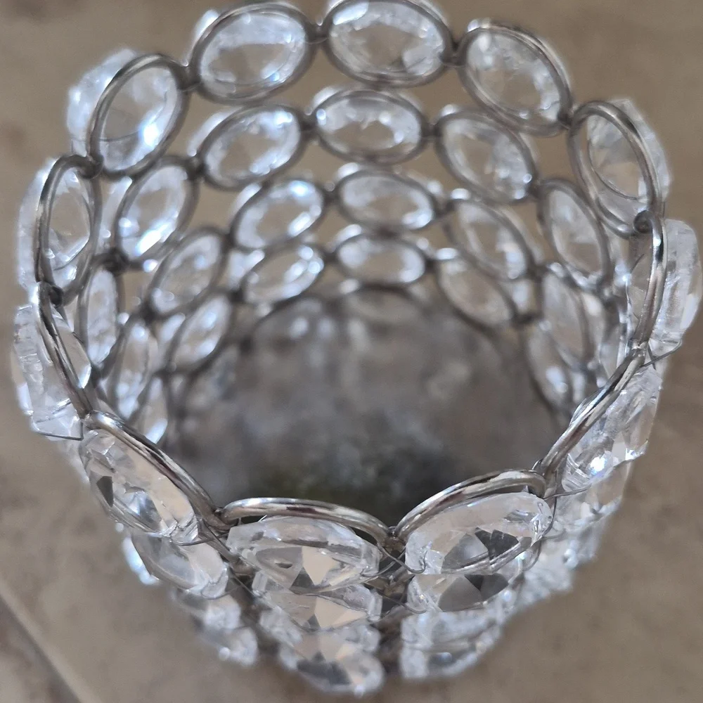 Z Gallerie Crystal Candle Holder - Silver
